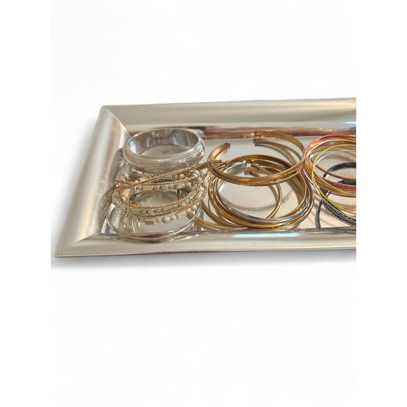 Mixed Bangle Cuff Wrap Bracelet Lot Gold and Silver Tone Boho Hippy Festival - Picture 2 of 3